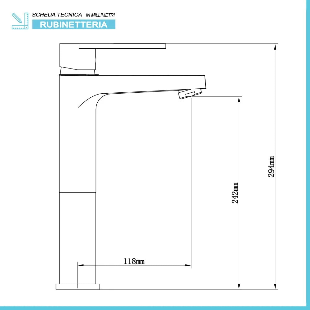 Rubinetti bagno in set lavabo alto e bidet cromati Recta