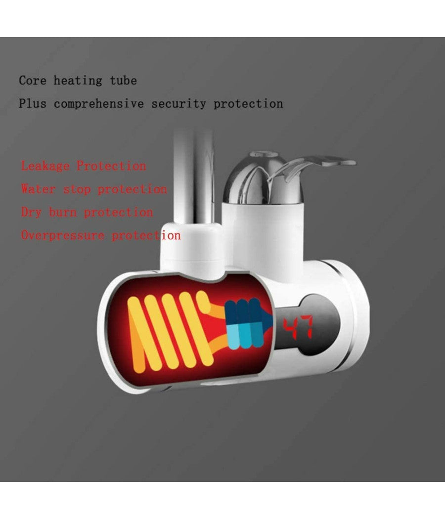 Rubinetto Acqua Fredda Calda Riscaldatore Elettrico Doccia Bagno Cucina Q-sl9         