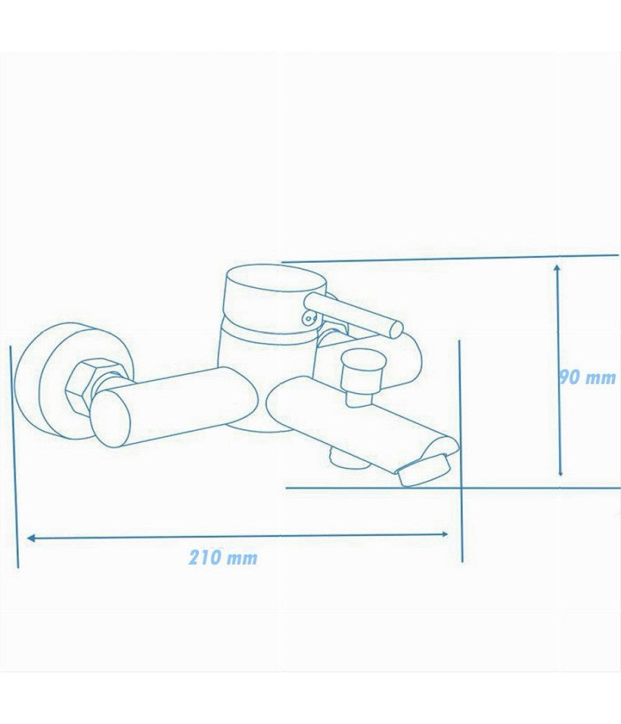 Rubinetto Bagno Moderno Cromato Lucido Miscelatore Orientabile Per Vasca 87390         