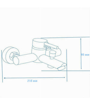Rubinetto Bagno Moderno Cromato Lucido Miscelatore Orientabile Per Vasca 87390         