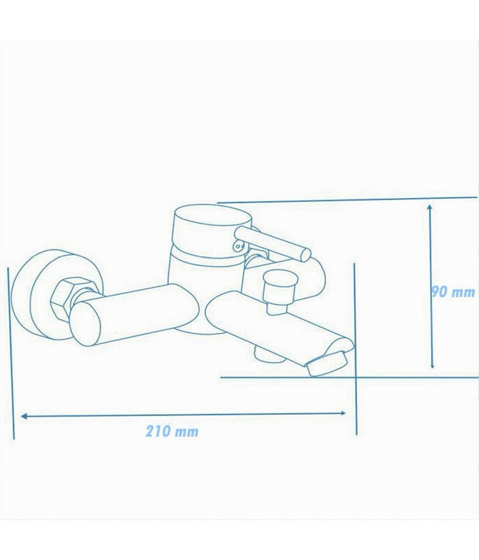 Rubinetto Bagno Moderno Cromato Lucido Miscelatore Orientabile Per Vasca 87390         