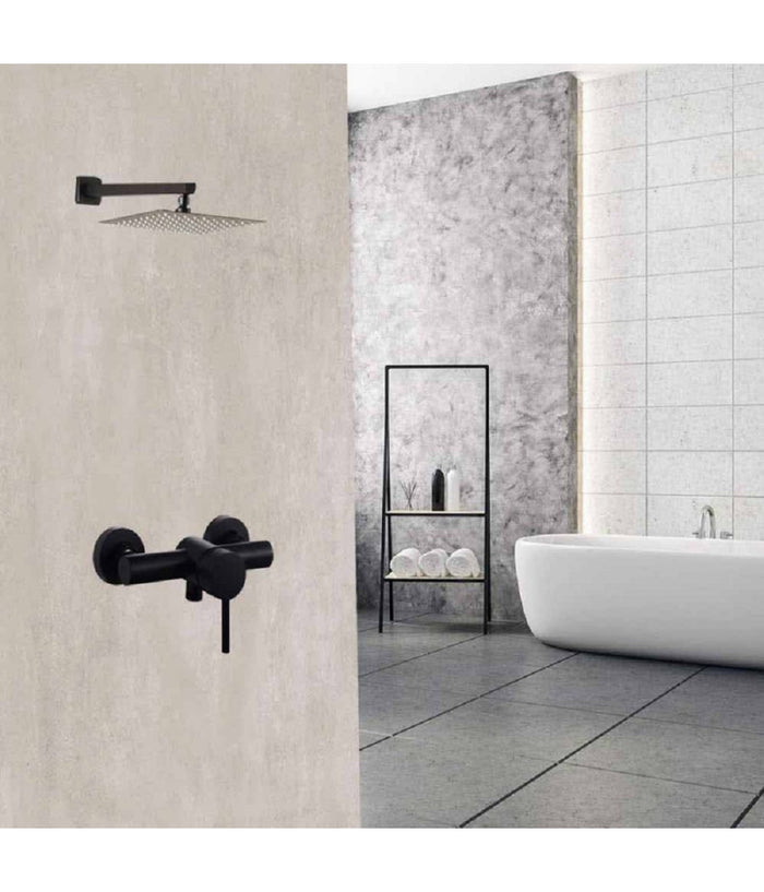 Rubinetto Bagno Moderno Nero Opaco Miscelatore Orientabile Cabina Doccia 87394         