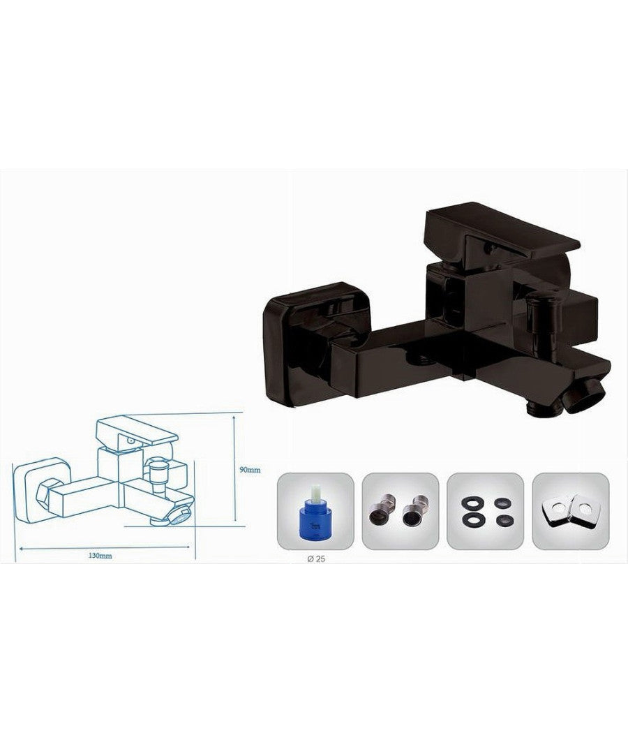 Rubinetto Bagno Ultra Moderno Miscelatore Orientabile Per Vasca Nero Opaco 87209         