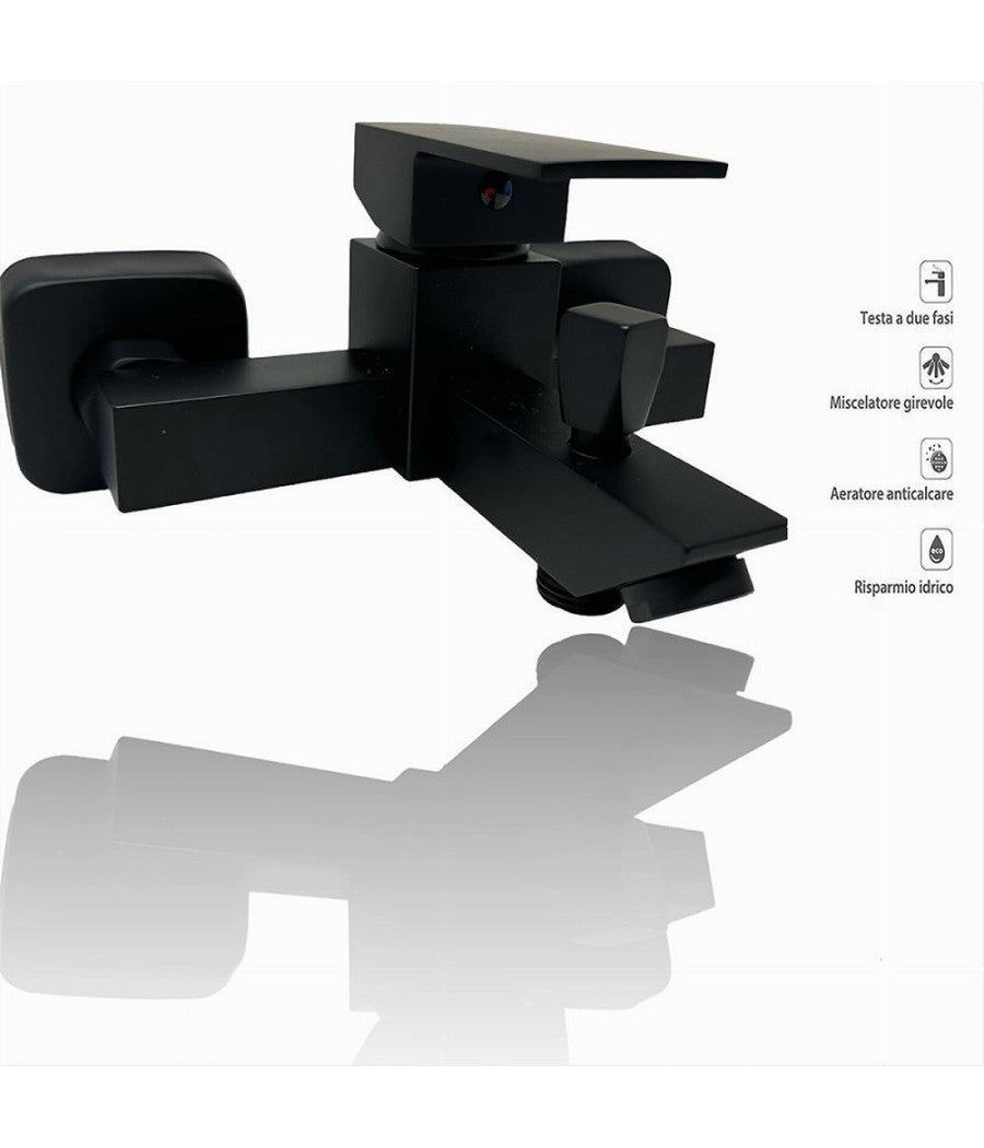 Rubinetto Bagno Ultra Moderno Miscelatore Orientabile Per Vasca Nero Opaco 87209         