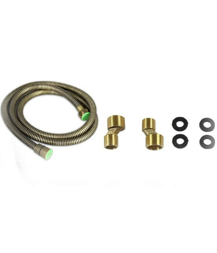 Rubinetto Bagno Vasca Doccia Miscelatore Doppia Manopola Ottone Bronzo Satinato         