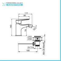 Rubinetto bidet cromato Artis Punta+ incluso di piletta