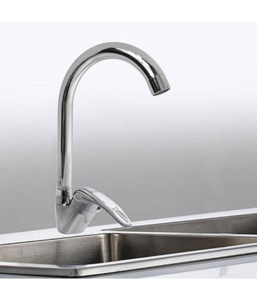 Rubinetto Cucina Canna Alta Curva Monocomando Lavello Miscelatore Cromato 52934         