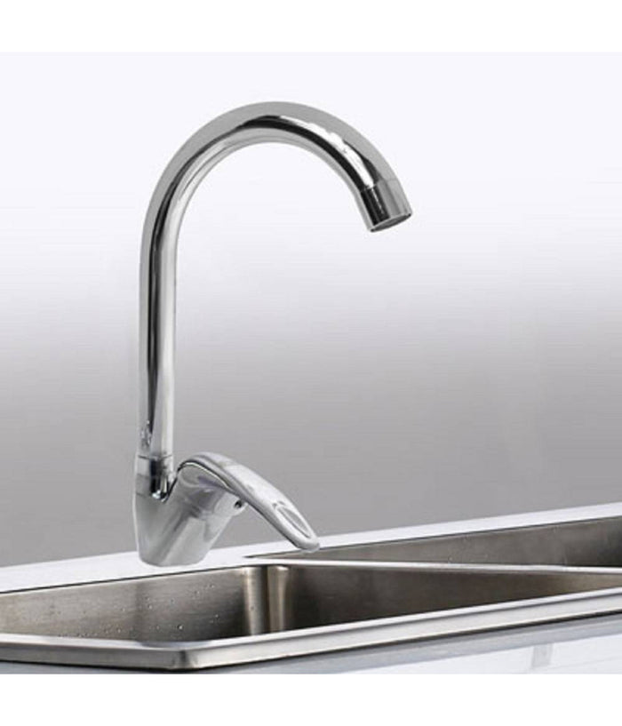 Rubinetto Cucina Canna Alta Curva Monocomando Lavello Miscelatore Cromato 52934         