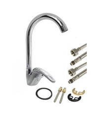 Rubinetto Cucina Canna Alta Curva Monocomando Lavello Miscelatore Cromato 52934         