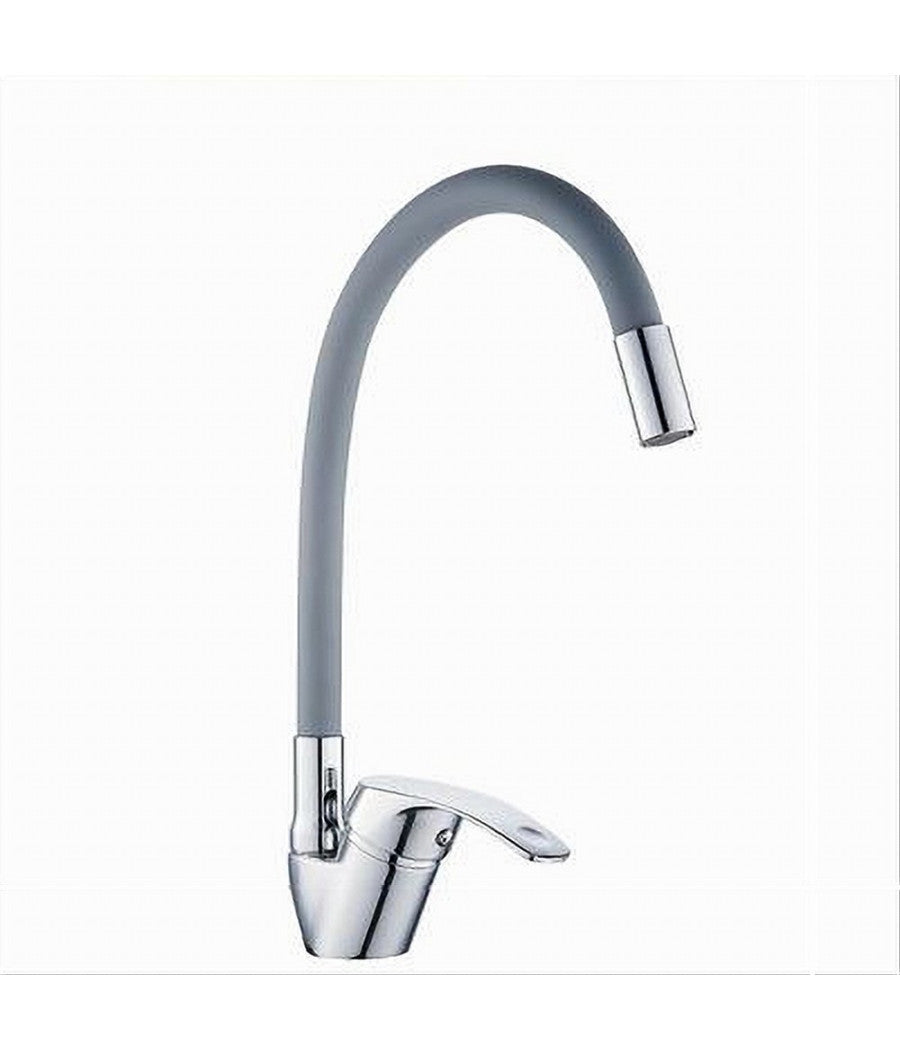 Rubinetto Cucina Canna Alta Silicone Miscelatore Lavello Orientabile 69369 Grigio         