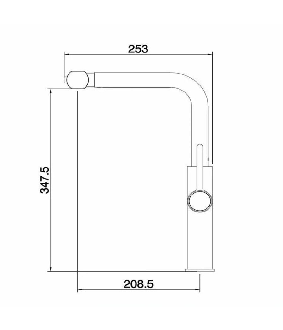 Rubinetto Cucina Estraibile Con Erogatore Girevole 2 Getti Miscelatore Nero 87256         