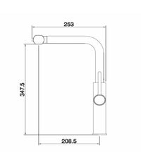Rubinetto Cucina Estraibile Con Erogatore Girevole 2 Getti Miscelatore Nero 87256         