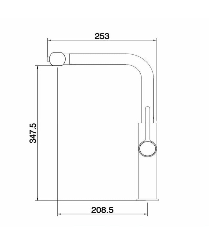 Rubinetto Cucina Estraibile Con Erogatore Girevole 2 Getti Miscelatore Nero 87256         