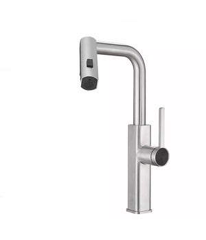 Rubinetto Cucina Estraibile Erogatore Girevole 2 Getti Cromato Miscelatore 87255         