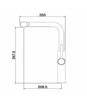 Rubinetto Cucina Estraibile Erogatore Girevole 2 Getti Cromato Miscelatore 87255         
