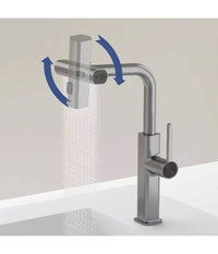 Rubinetto Cucina Estraibile Erogatore Girevole 2 Getti Cromato Miscelatore 87255         