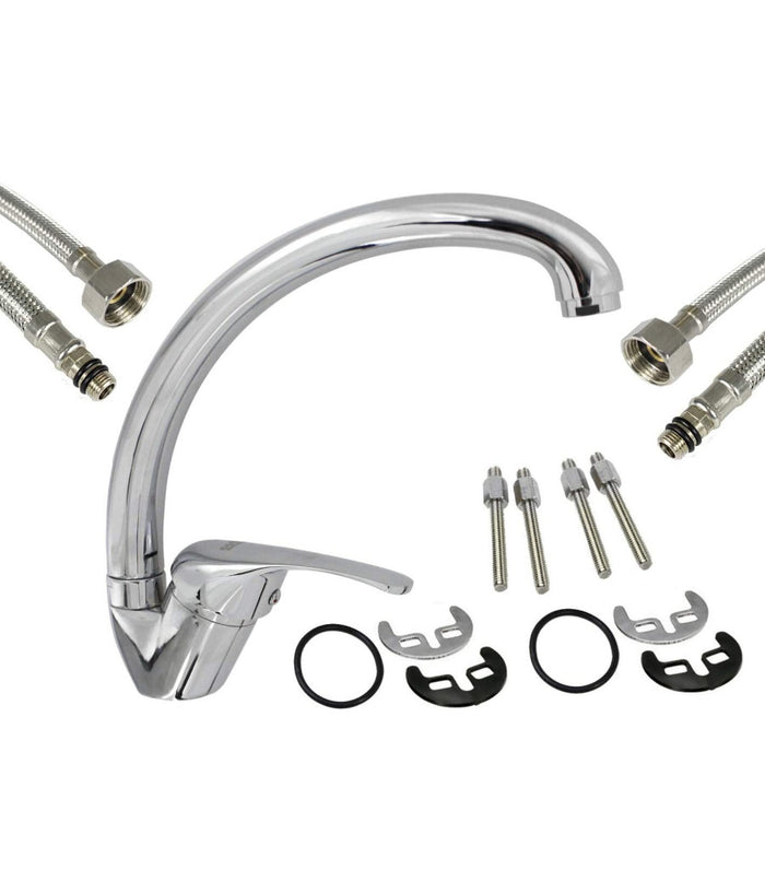 Rubinetto Cucina Lavello Monoforo Miscelatore Orientabile Cromato Satinato 79827         