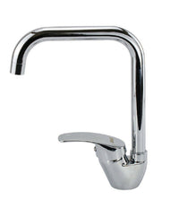 Rubinetto Cucina Miscelatore Lavandino Canna Alta Quadrata Ottone Cromato 69140         