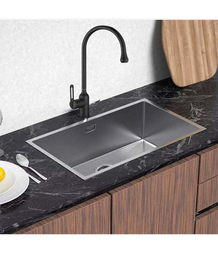 Trade Shop - Rubinetto Cucina Miscelatore Lavello Canna Alta Monocomando Nero Satinato 87254 -