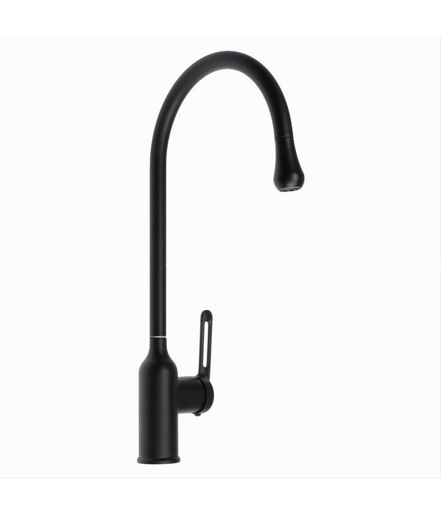 Trade Shop - Rubinetto Cucina Miscelatore Lavello Canna Alta Monocomando Nero Satinato 87254 -