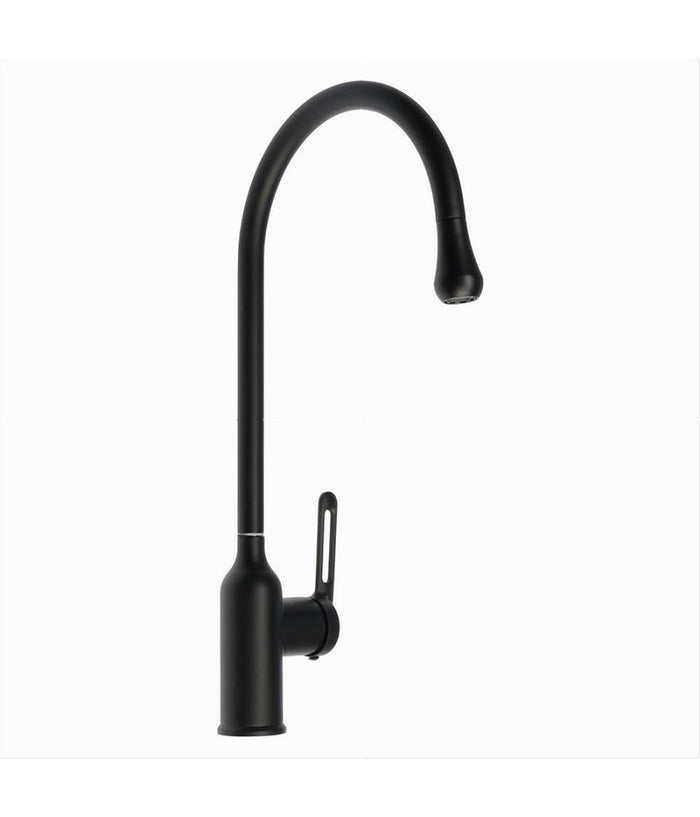 Trade Shop - Rubinetto Cucina Miscelatore Lavello Canna Alta Monocomando Nero Satinato 87254 -