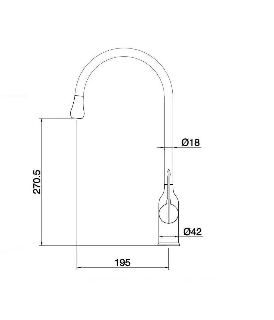 Trade Shop - Rubinetto Cucina Miscelatore Lavello Canna Alta Monocomando Nero Satinato 87254 -