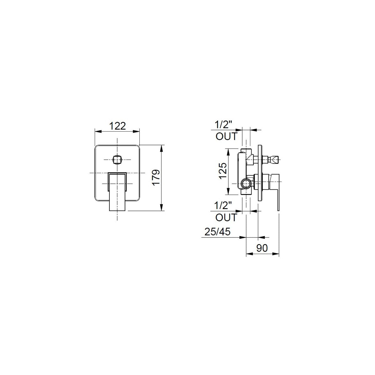 Miscelatore doccia incasso 2 vie automatico manhattan