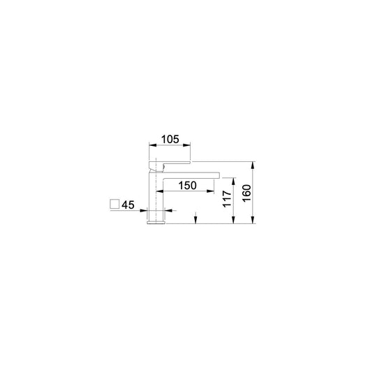 Rubinetto lavabo quadrato bocca lunga 1 leva cromato manhattan