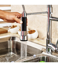 Rubinetto Lavabo Cucina Canna Alta Doppio Miscelatore Monocomando Estraibile         