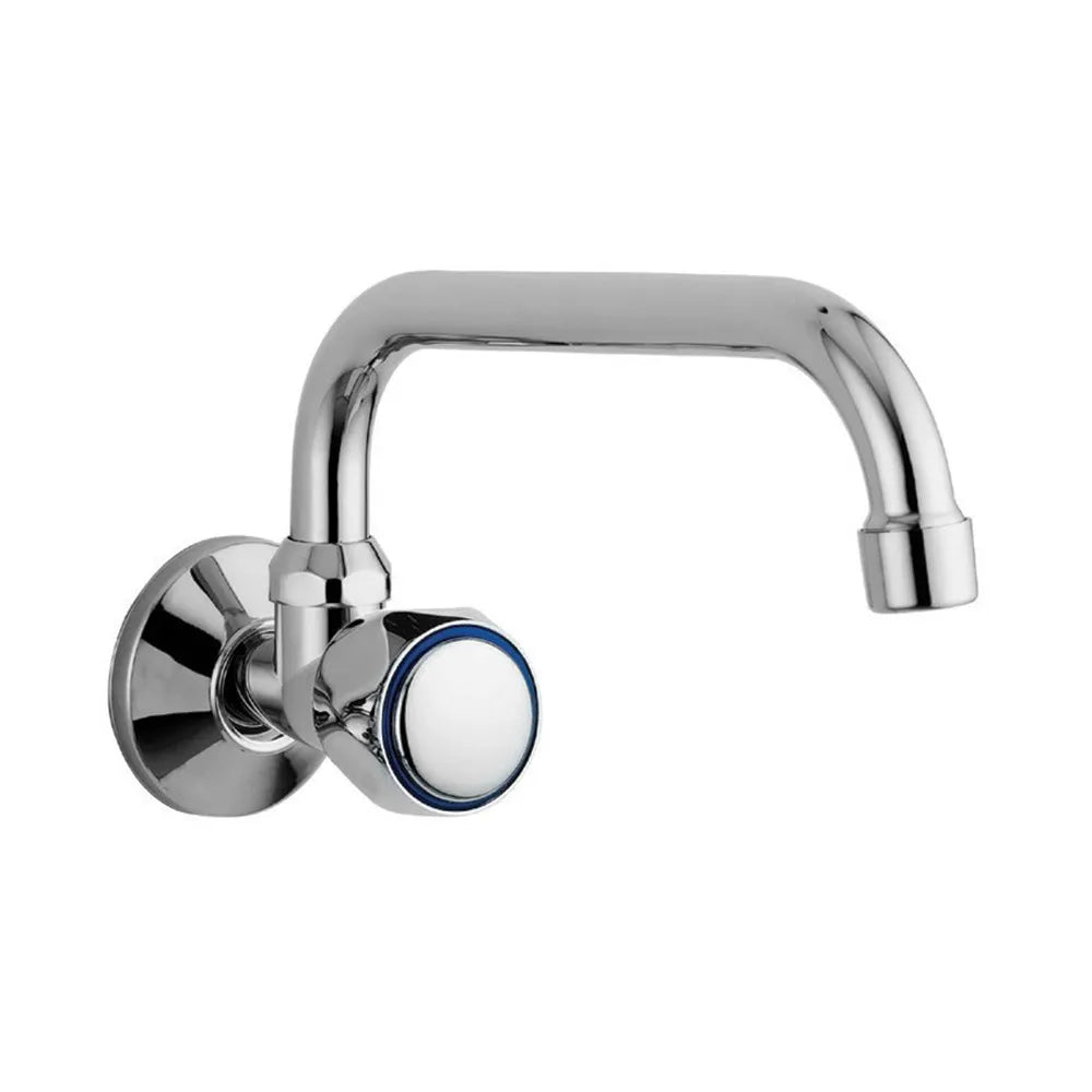 Rubinetto lavello a snodo a muro cromato per cucina e lavanderia