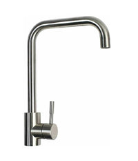 Rubinetto Lavello Cucina Canna Alta Quadrata Miscelatore Ottone Satinato 52813         