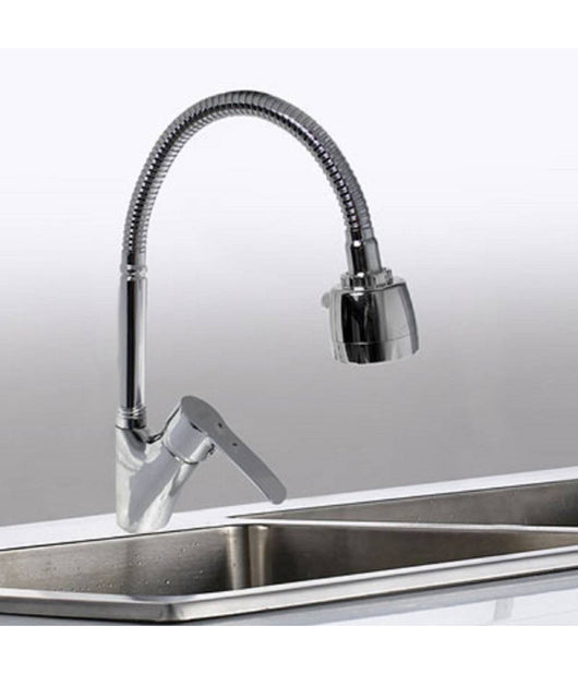 Rubinetto Lavello Cucina Monocomando Doccetta Doppio Getto Ottone Cromato 52342         