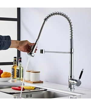 Rubinetto Miscelatore Con Doccetta Lavello Isola Per Cucina Canna Alta 87466         