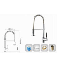 Rubinetto Miscelatore Con Doccetta Lavello Isola Per Cucina Canna Alta 87466         