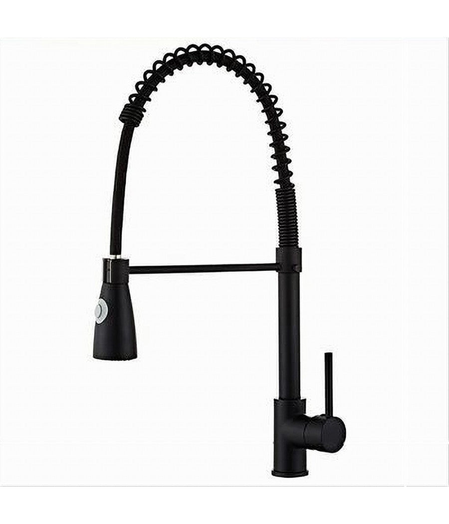 Rubinetto Miscelatore Cucina Con Doccetta A Molla Lavello Isola Canna Alta 87465         