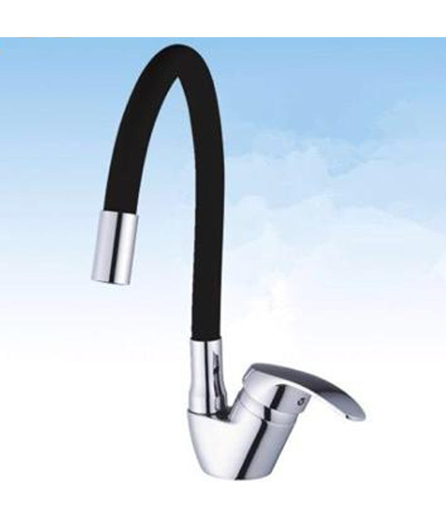 Rubinetto Miscelatore Girevole Per Lavandino Lavello Cucina Colore Canna Nero         