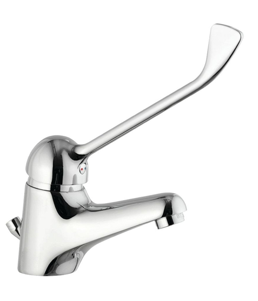 Rubinetto Miscelatore Lavandino Comando A Gomito Leva Lunga Clinica Ristorante         