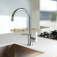 Rubinetto miscelatore lavello Paffoni Blu canna alta girevole in ottone cromo