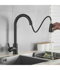 Rubinetto Miscelatore Monocomando Cucina Con Doccetta Estraibile Nero 79571         