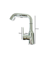 Rubinetto Miscelatore Monocomando Lavello Cucina Canna Alta Rotante Cromato 8702         