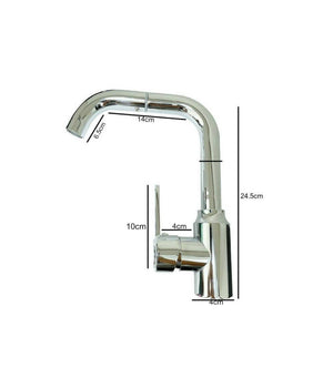 Rubinetto Miscelatore Monocomando Lavello Cucina Canna Alta Rotante Cromato 8702         