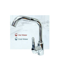 Rubinetto Miscelatore Monocomando Lavello Cucina Canna Alta Rotante Cromato 8702         