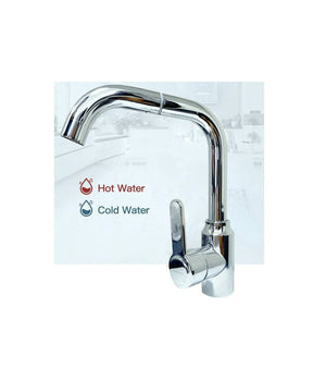 Rubinetto Miscelatore Monocomando Lavello Cucina Canna Alta Rotante Cromato 8702         