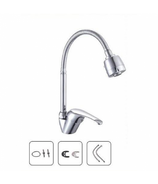 Rubinetto Miscelatore Per Cucina Canna Alta Flessibile Lavello Doccetta 52934         