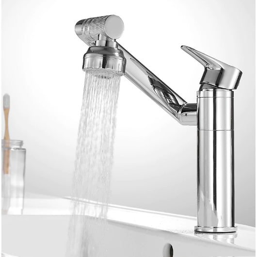 Trade Shop - Rubinetto Miscelatore Per Lavabo Lavandino Girevole 360° Con Doppio Areatore -