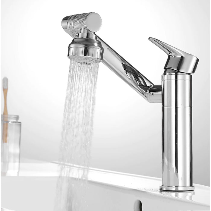 Trade Shop - Rubinetto Miscelatore Per Lavabo Lavandino Girevole 360° Con Doppio Areatore -