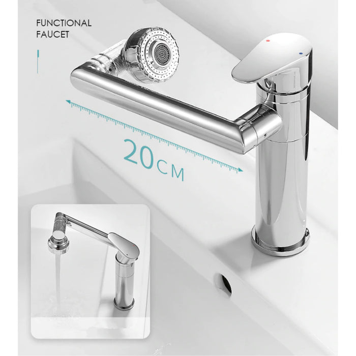 Trade Shop - Rubinetto Miscelatore Per Lavabo Lavandino Girevole 360° Con Doppio Areatore -