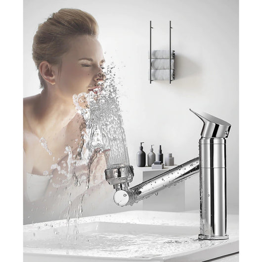 Trade Shop - Rubinetto Miscelatore Per Lavabo Lavandino Girevole 360° Con Doppio Areatore -