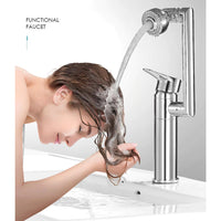 Trade Shop - Rubinetto Miscelatore Per Lavabo Lavandino Girevole 360° Con Doppio Areatore -