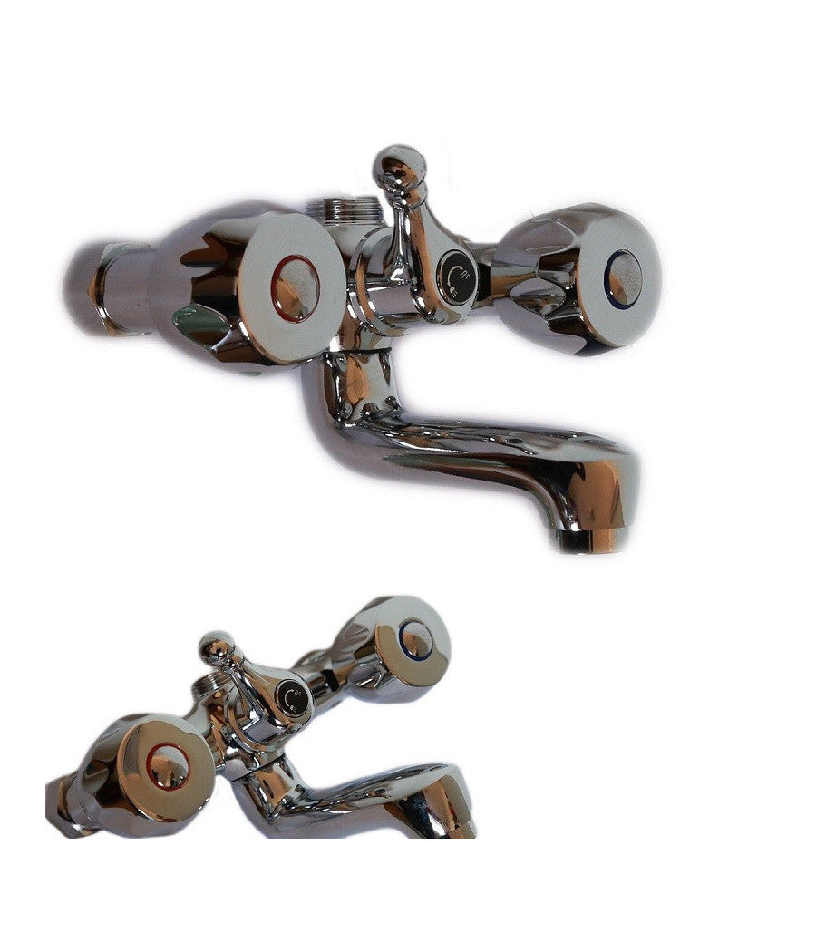 Rubinetto Miscelatore Vasca Da Bagno Cromato Con Attacco Per Doccia Retro' 66001         